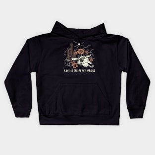 Runs On Dreams And Gasoline Bull Skull Deserts Cactus Kids Hoodie